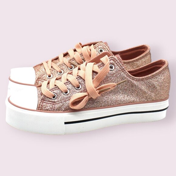 Olivia Miller Women's Corsano Glitter Lace up Sneakers Women's Shoes - Picture 6 of 8